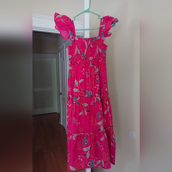 Sugarlips Pink Smocked Flutter Sleeve Sundress size XS - Picture 1 of 15